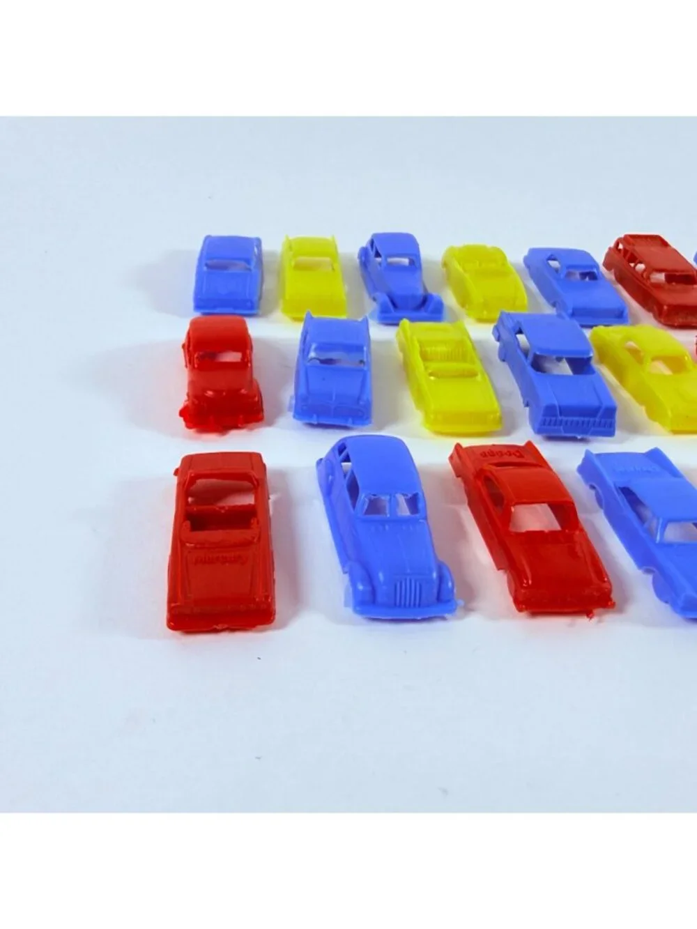 Vintage 1940s 950s Plastic Toy Cars Lot of 24  Chrysler Models Red Blue Yellow
